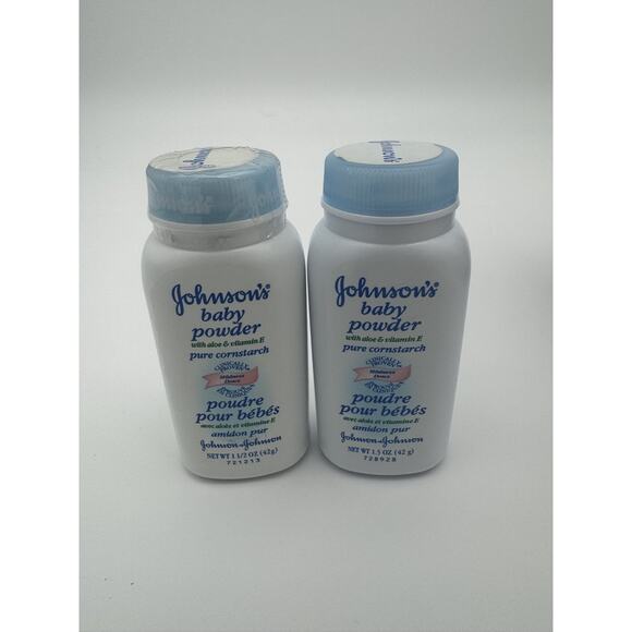 Vtg Johnson’s Baby Powder TALC Mildness Pink Label Lot 1.5 oz 2004 ,2007 Sealed - Picture 1 of 2